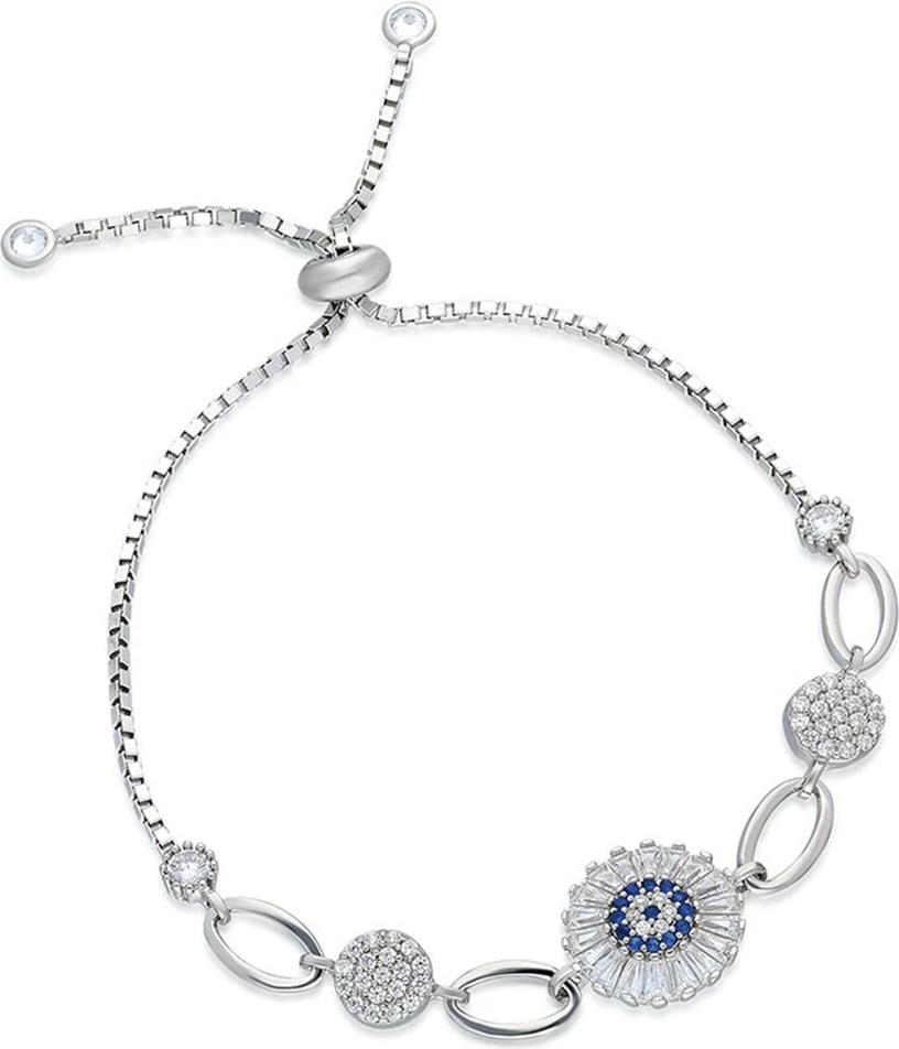 Byzylyk argjendi Jumeon, TRDYL434, ngjyrë argjendi, e bardhë, kaltër e errët