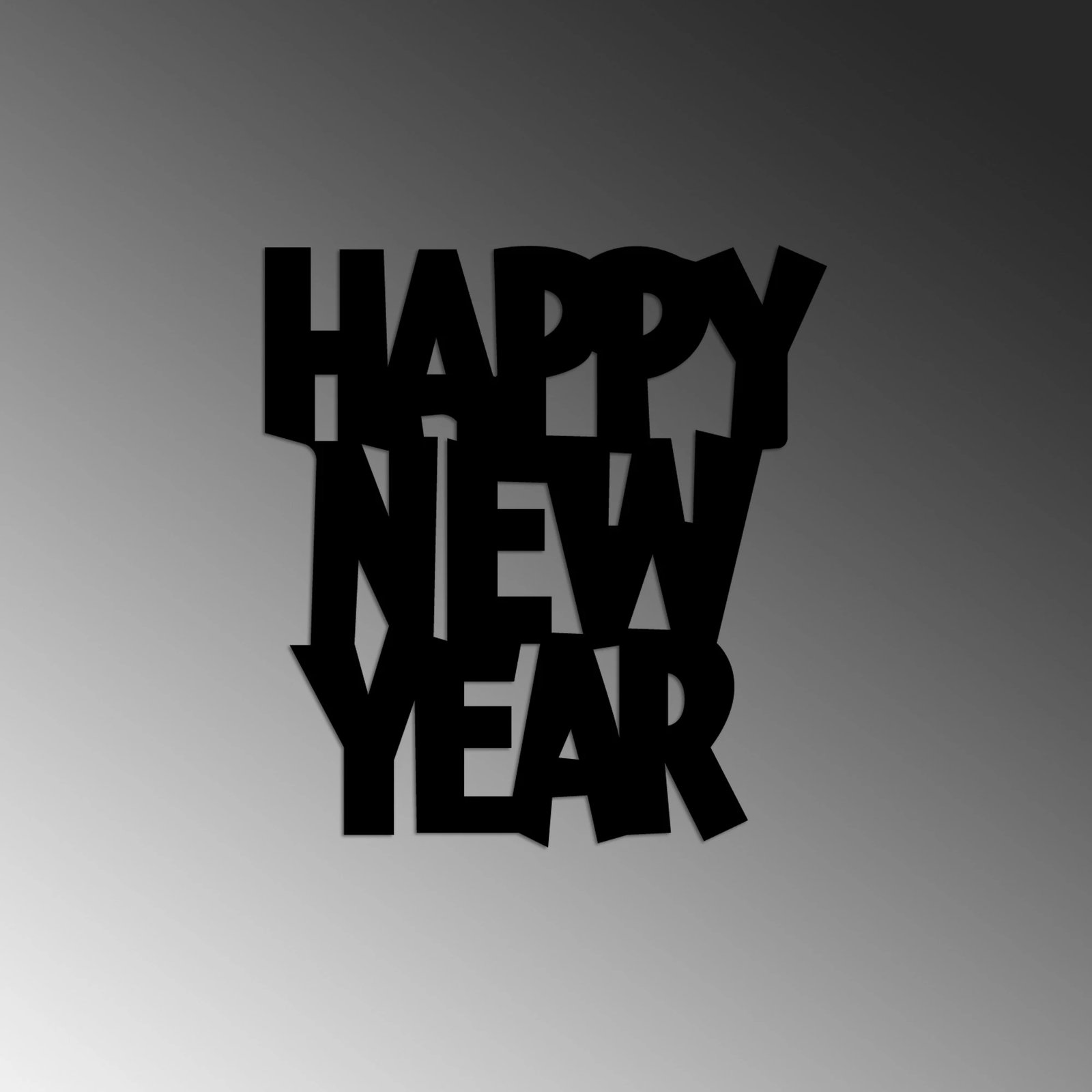 Aksesor dekorativ metalik për mur, Wallity, Vit i Ri 4