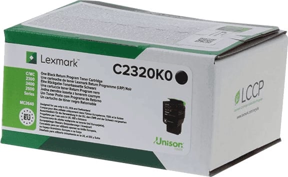 Toner, Lexmark C2320K0 kapacitet standard 1000 faqe zi