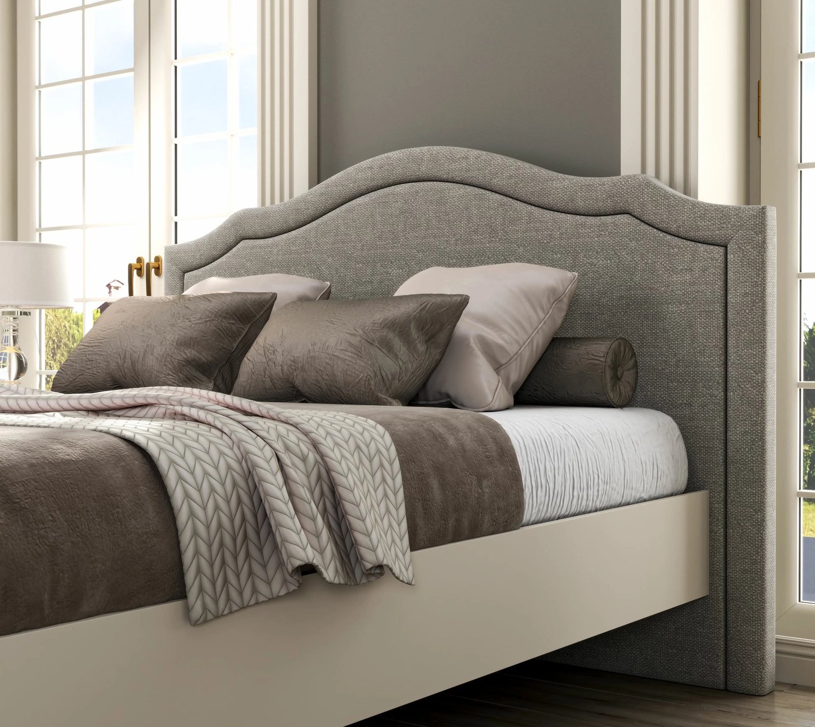 Krevat dopio Skye Decor, krem, lis, gri, FRN-21019