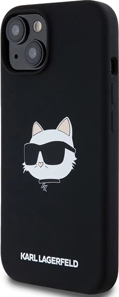 Mbështjellës Karl Lagerfeld Silicone Choupette Head MagSafe për iPhone 15/14/13, i zi