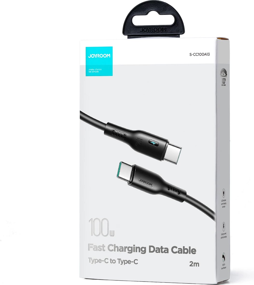 Kabllo USB-C/USB-C Joyroom Premium Series A13, 2m, 100W, e zezë