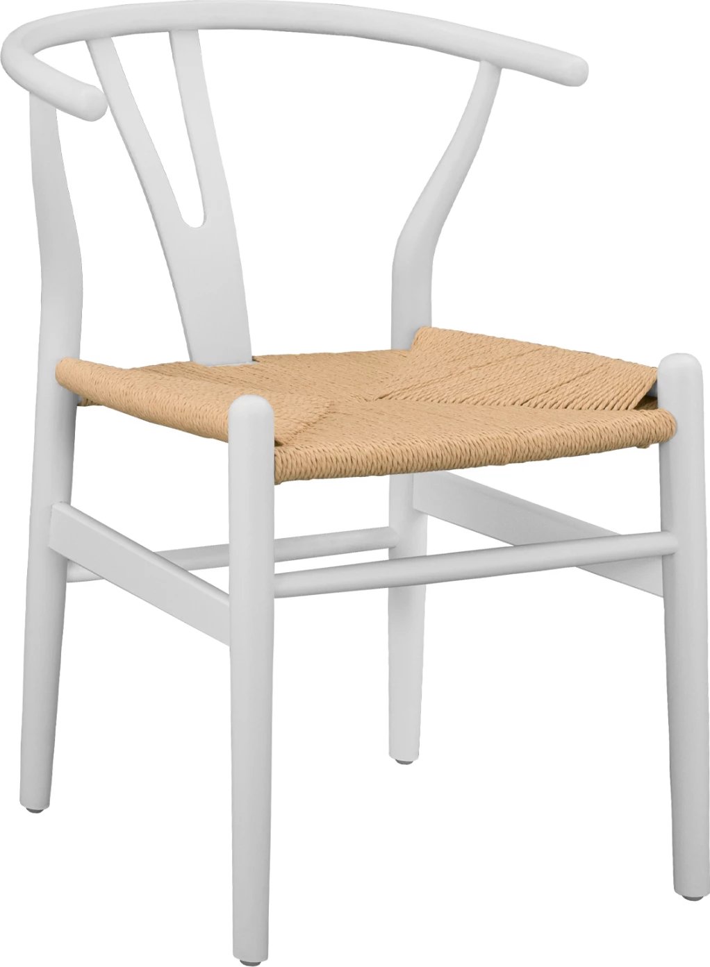 Karrige ngrënie BRAVE, dru ahu, ngjyrë e bardhë, litar bezhë, 54x57x74 cm