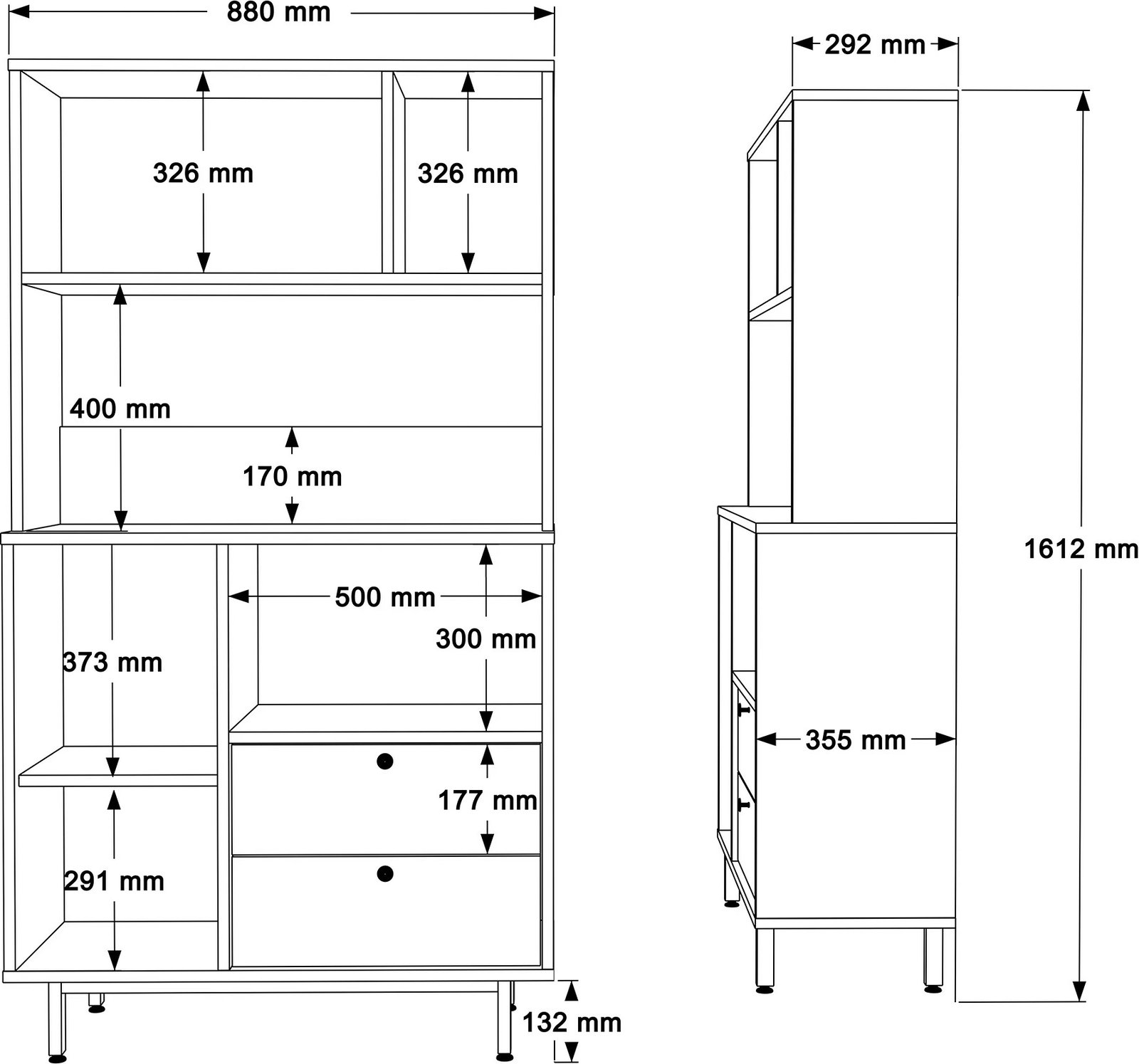 Dollap multifunksional, ngjyrë e bardhë, Skye Decor, RE3-W