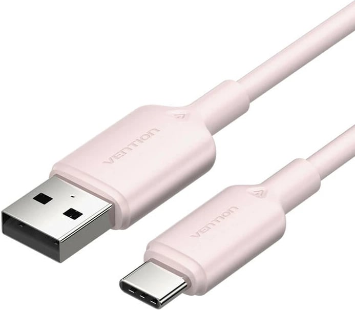 Kabllo USB 2.0 A në USB-C Vention CTQPH, 2m, Rozë