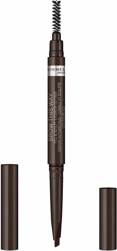 Laps për vetulla për femra Rimmel Brow This Way Fill & Sculpt Automatic 003 Dark Brown 0.25g