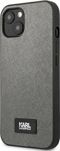 Mbështjellës Karl Lagerfeld KLHCP13SSFMP2DG për iPhone 13 mini, hardcase, argjendtë