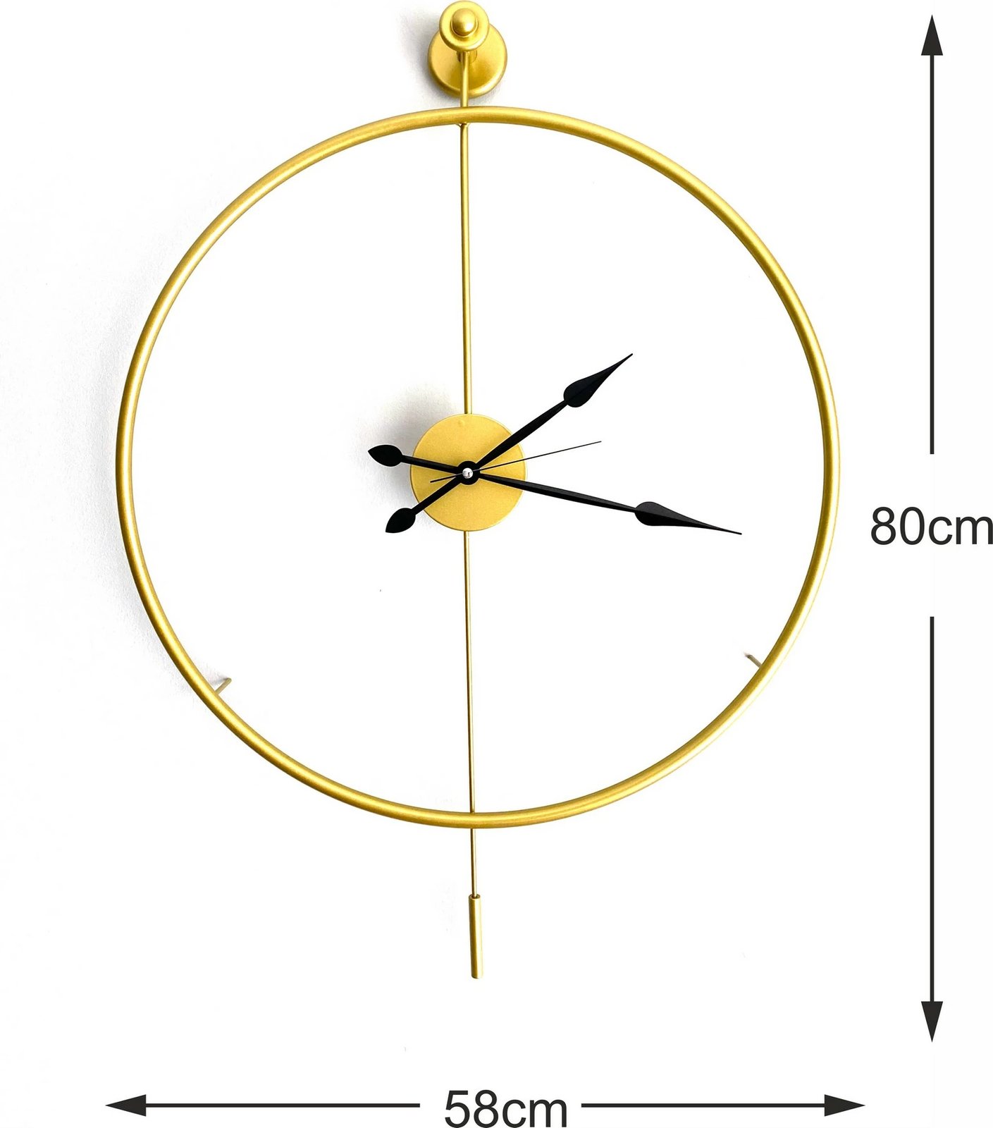 Orë muri dekorative prej metali, Wallity, Mclock-00101, ngjyrë ari