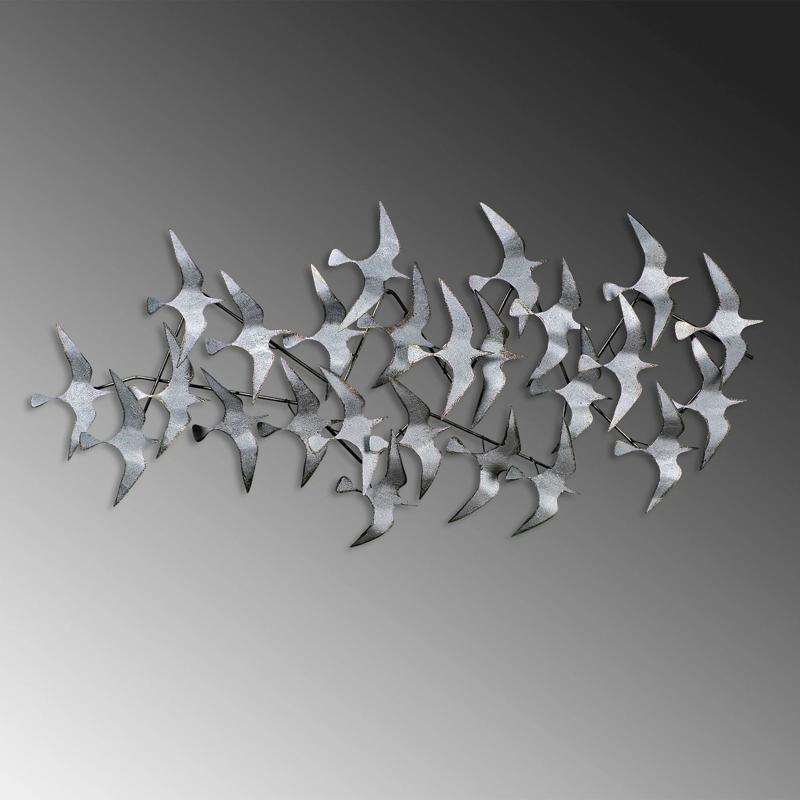 Aksesor dekorativ muri prej metali Wallity, Martılar 3, shumëngjyrësh, 59x124cm