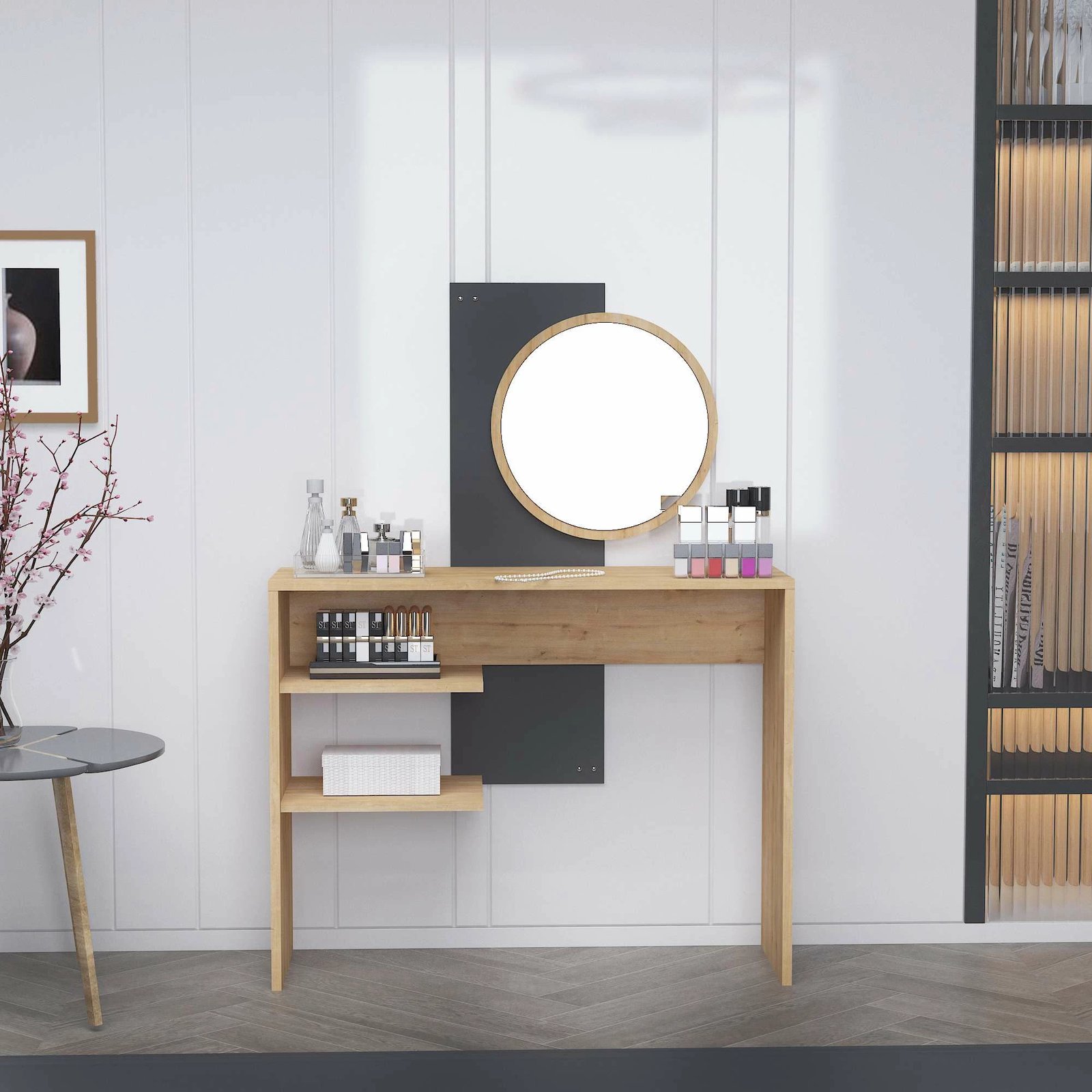 Tavolinë grimi Hanah Home, Dali, ngjyrë safir dhe antracit