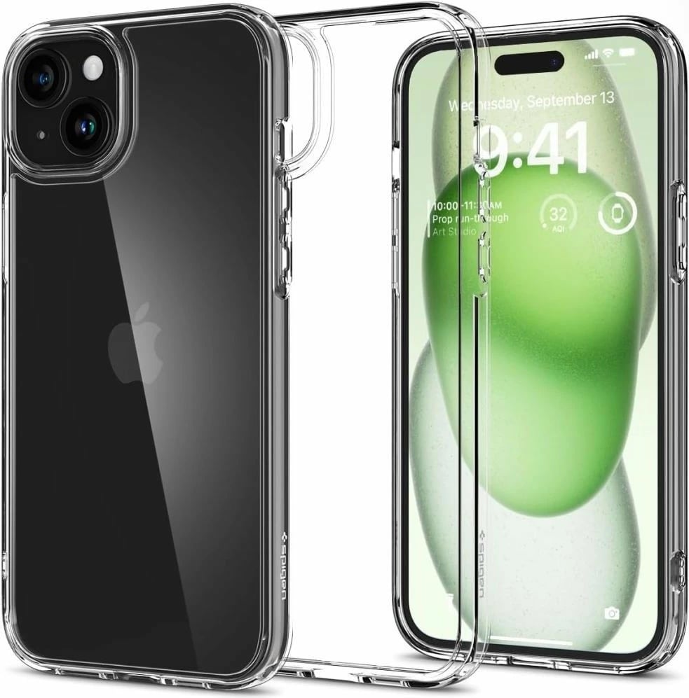 Mbështjellës Spigen Ultra Hybrid për iPhone 15 Plus, Transparent