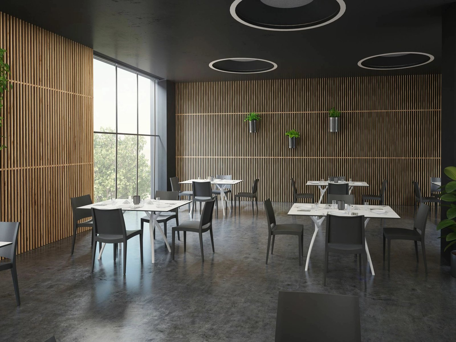 Set karrigesh (4 copë) Specto, Skye Decor, ngjyrë antracit