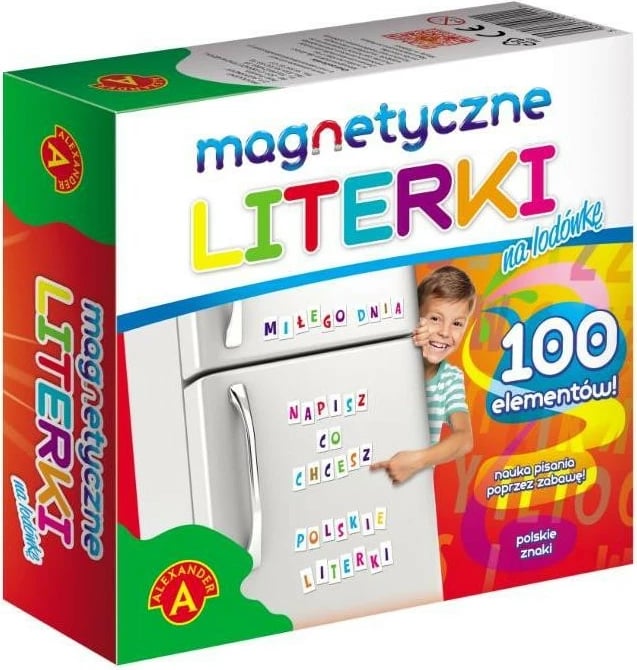 Shkronja magnetike Alexander 100 copë, shumëngjyrëshe, set