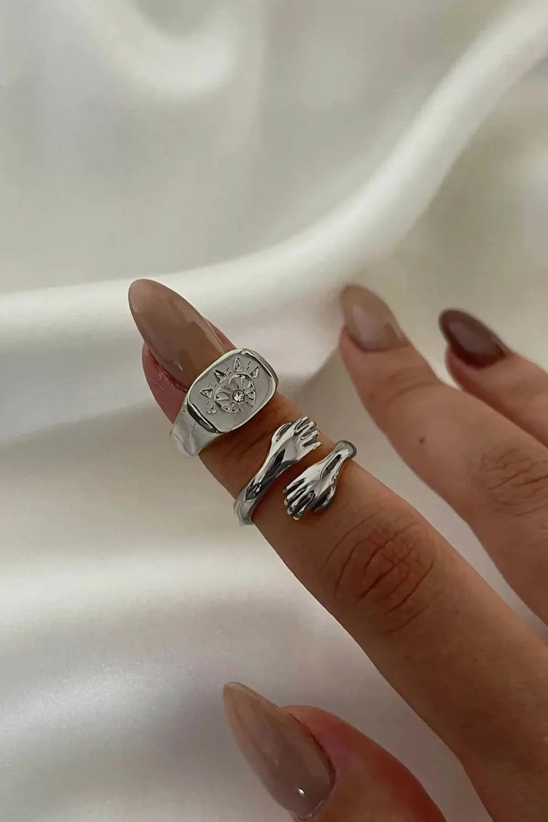 Unazë argjendi Jumeon, Gms-Gozelyz, e rregullueshme, gur zirkon