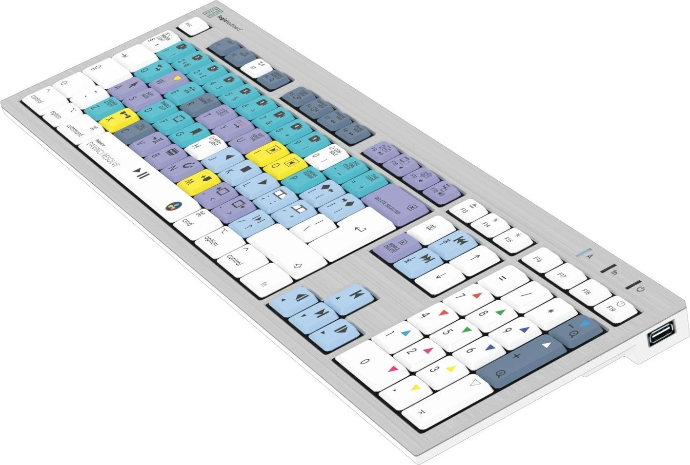 Tastierë Logickeyboard LKB-RESC-CWMU-UK, full-size, me kabllo, USB, QWERTY, argjend