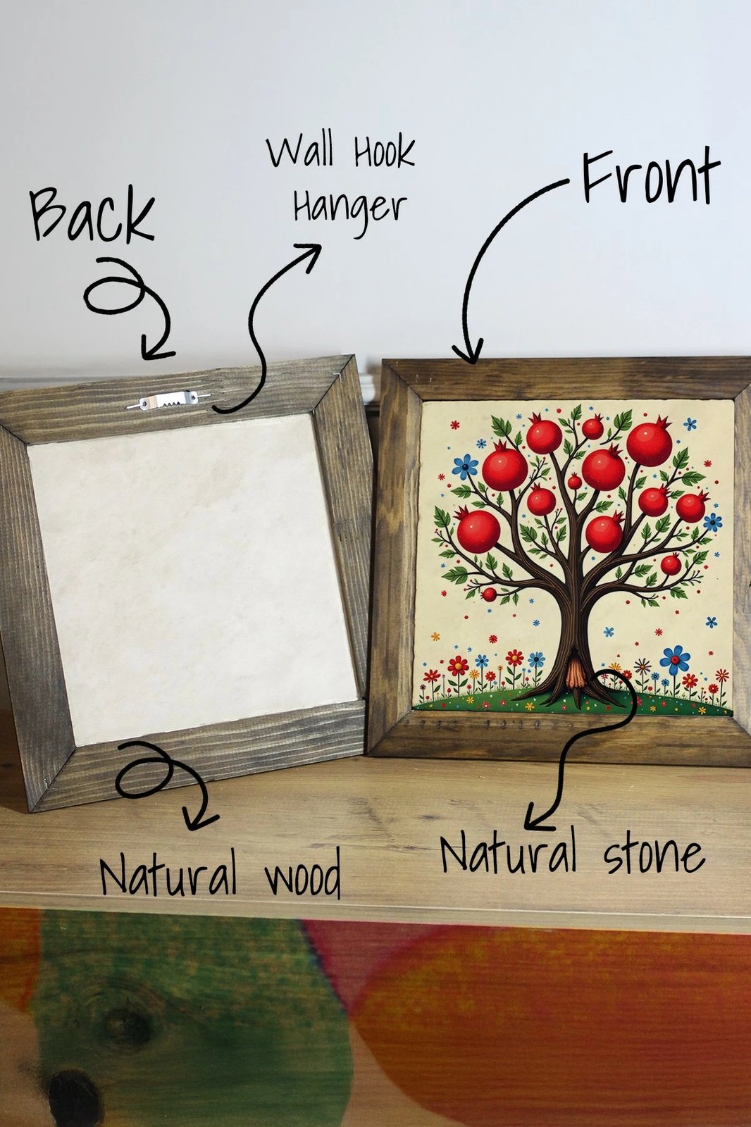 Pikturë dekorative me kornizë, Wallity, Ersytastablo35 - 16, shumëngjyrëshe, 15.5x15.5cm