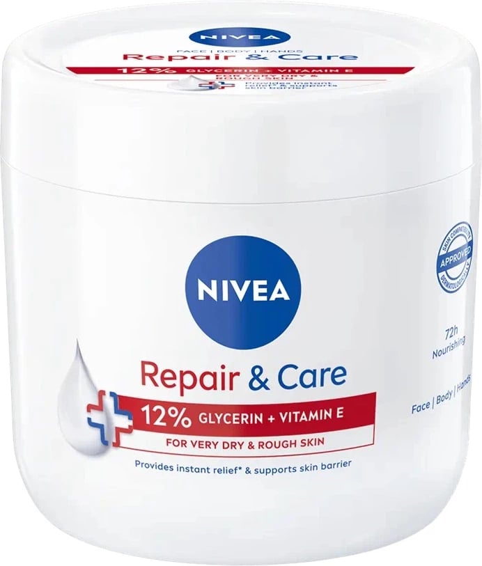 Krem trupi Nivea Repair & Care Moisturizing and Regenerating për femra, 400ml Krem trupi Nivea Repair & Care Moisturizing and Regenerating për femra, 400ml