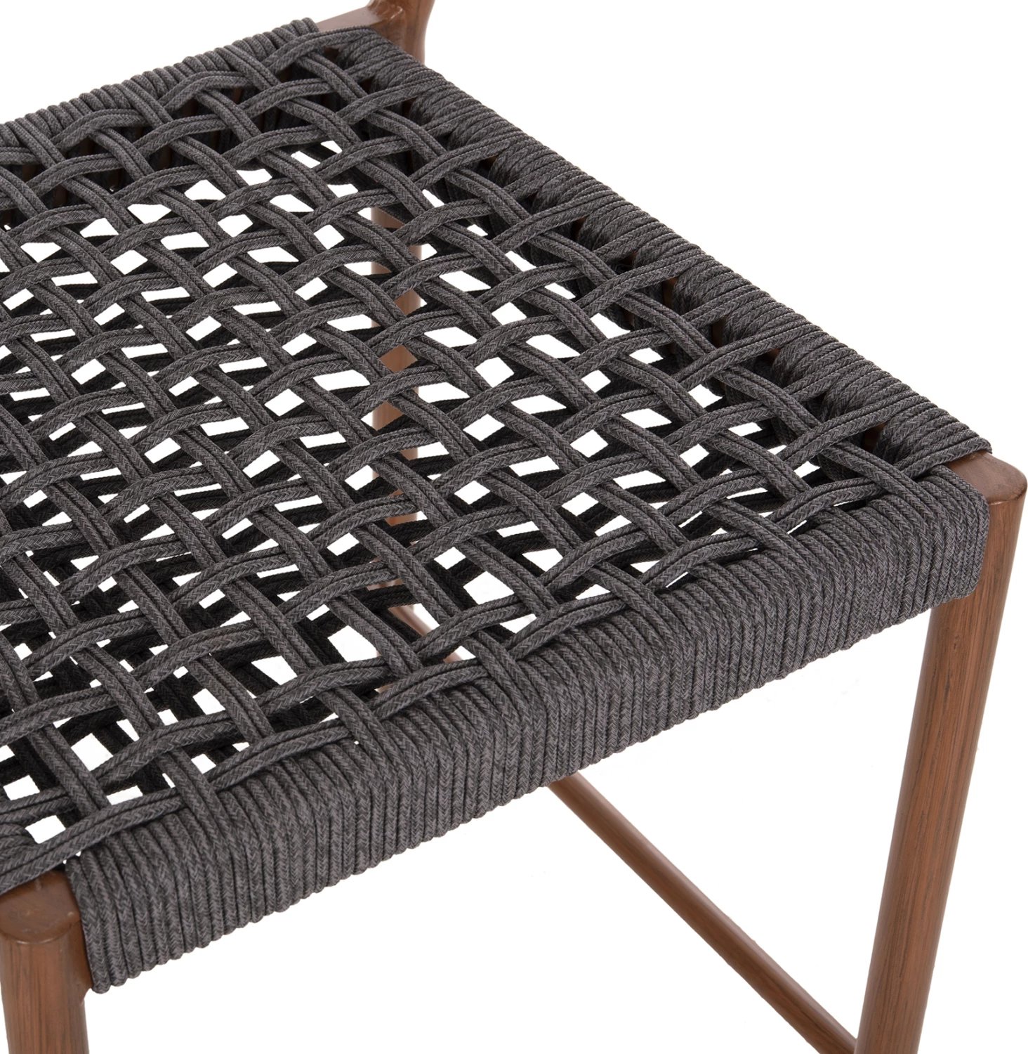 Karrige për bar, lartësi mesatare, EULO FH6087.01, alumin, ngjyrë arre, ratan sintetik gri, 60x60x99H cm