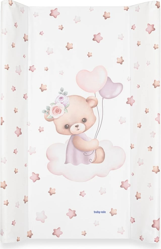 jastëk ndërrimi me përforcues, Baby Mix, Bear, 47x70 cm, rozë