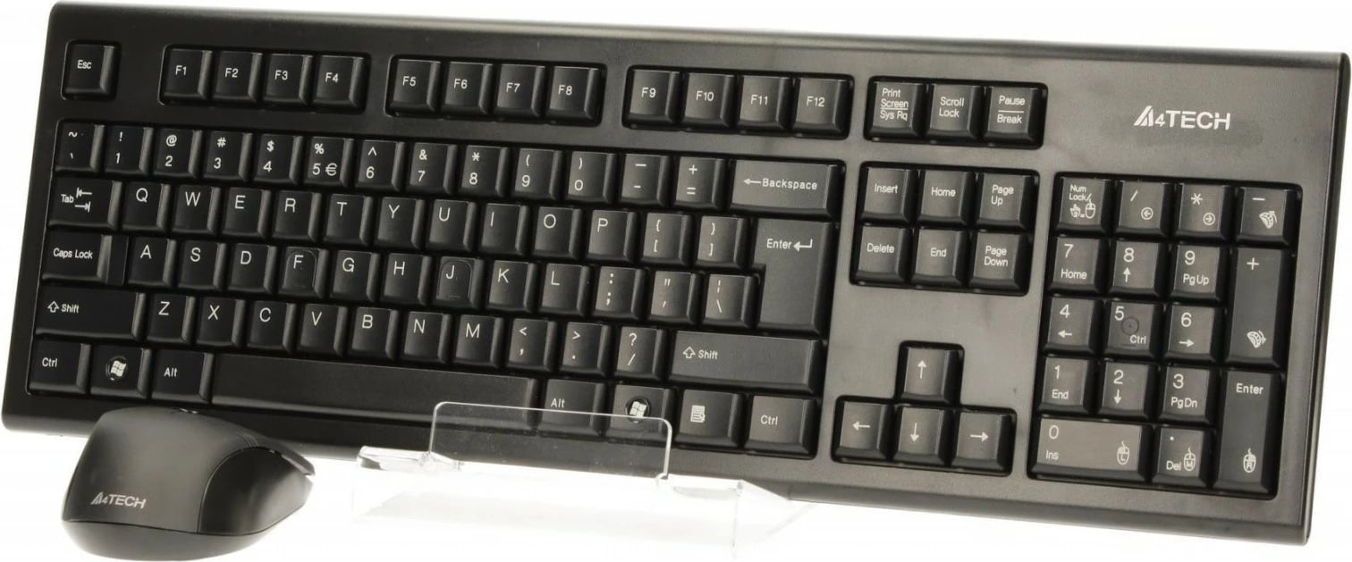 Set tastierë dhe maus A4 Tech 7100N, wireless, USB, i zi