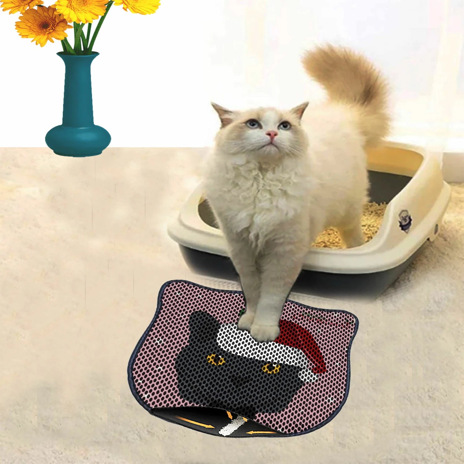 Tapet për rërë të maceve, shumëngjyrësh, Paws & Whiskers, Kdkafa0147