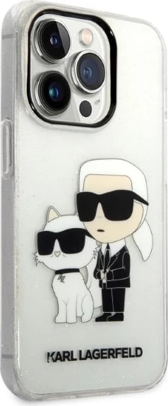 Mbështjellës Karl Lagerfeld Karl&Choupette për iPhone 14 Pro Max 6.7", Transparent