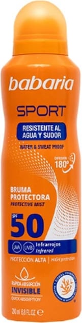 Spray mbrojtës kundër diellit Babaria Sport Protective Mist SPF50 uniseks 200ml