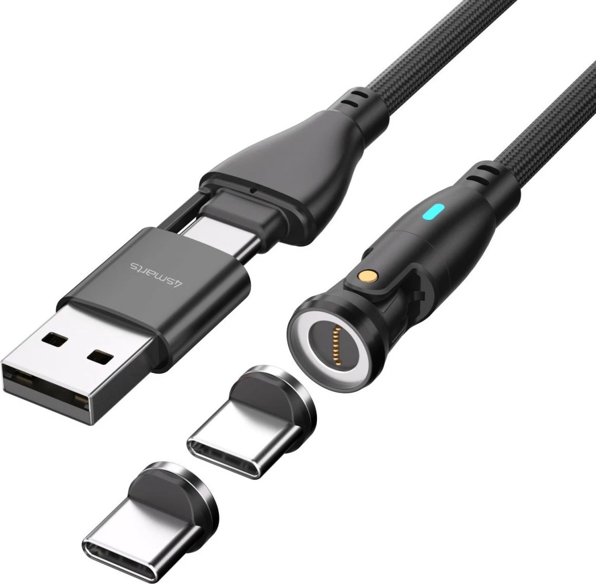 Kabëll USB-C 4smarts 541235, 1.8 m, USB 2.0, i zi