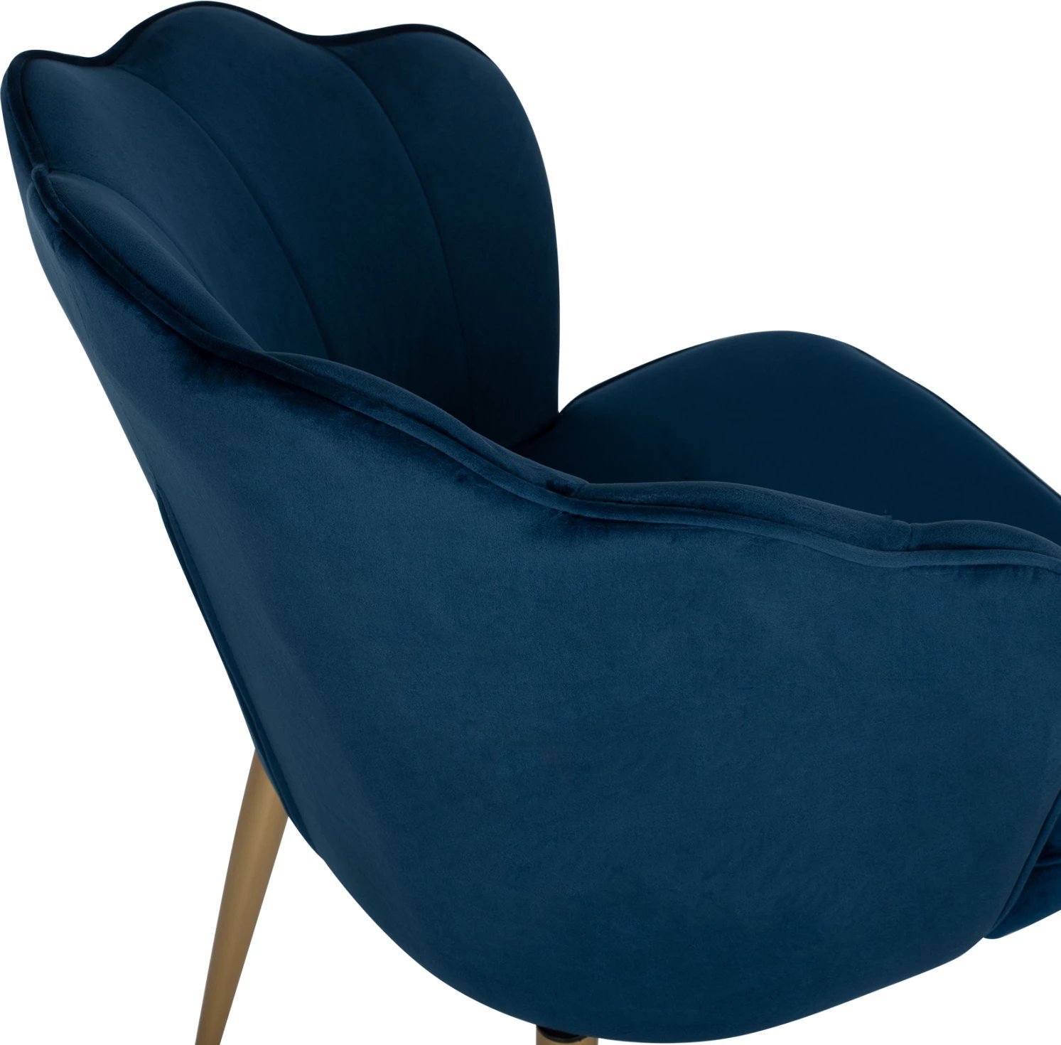 Karrige AVIE FH8737.08 metalike me kadife blu dhe këmbë të arta 48x48x85H cm., set prej 2 copash