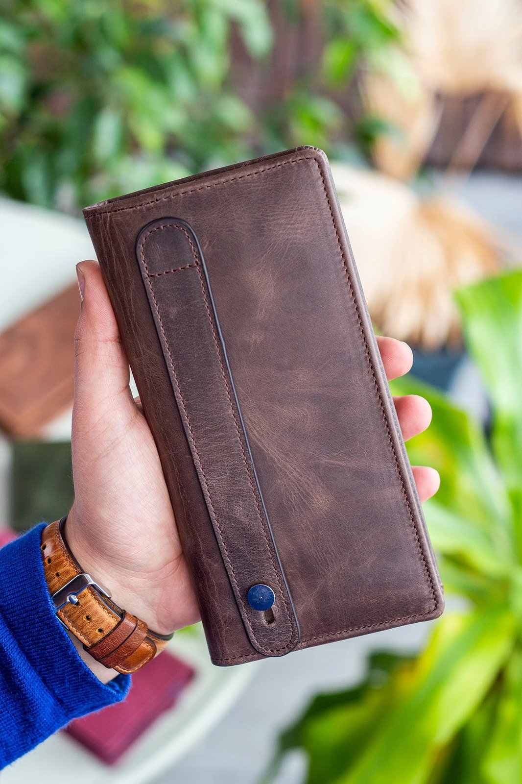 Portofol për burra, lëkurë e vërtetë, ngjyrë kafe, Zoozie Bags, Hamburg