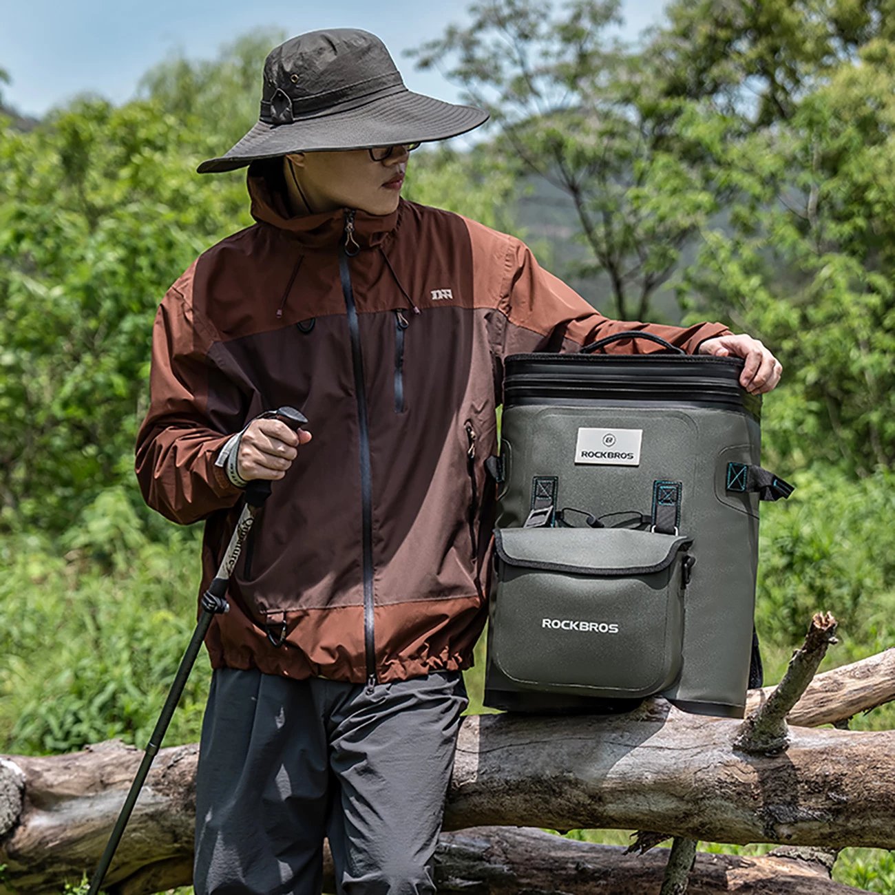 Çantë shpine termike Rockbros 3016001301, 20l + 2.5l, e gjelbër, set