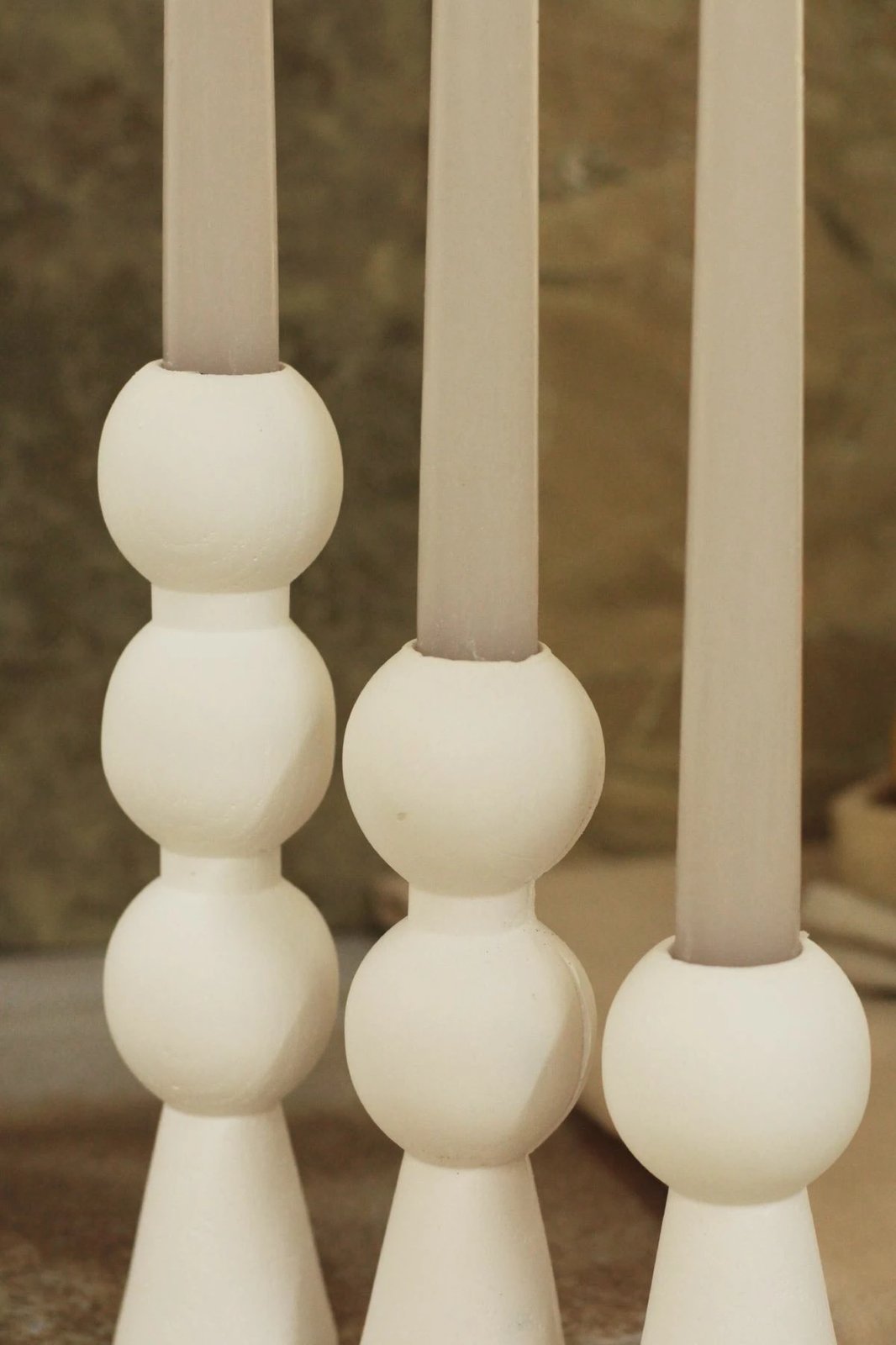 Set qirinjsh me mbajtëse (6 copë), Piyon 3, e bardhë