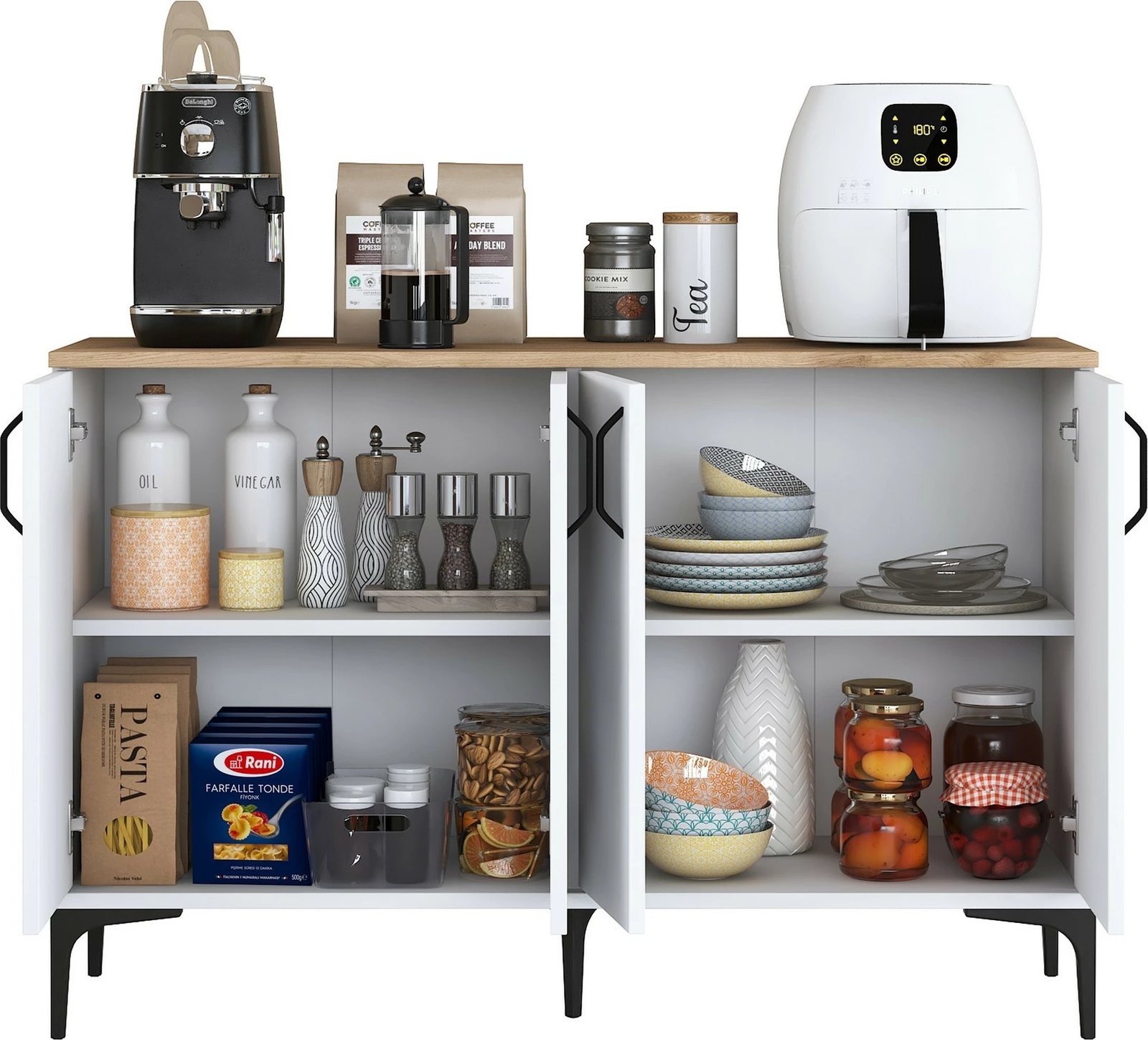 Dollap multifunksional, ngjyrë e bardhë dhe arre, Hanah Home JE162 - 3268