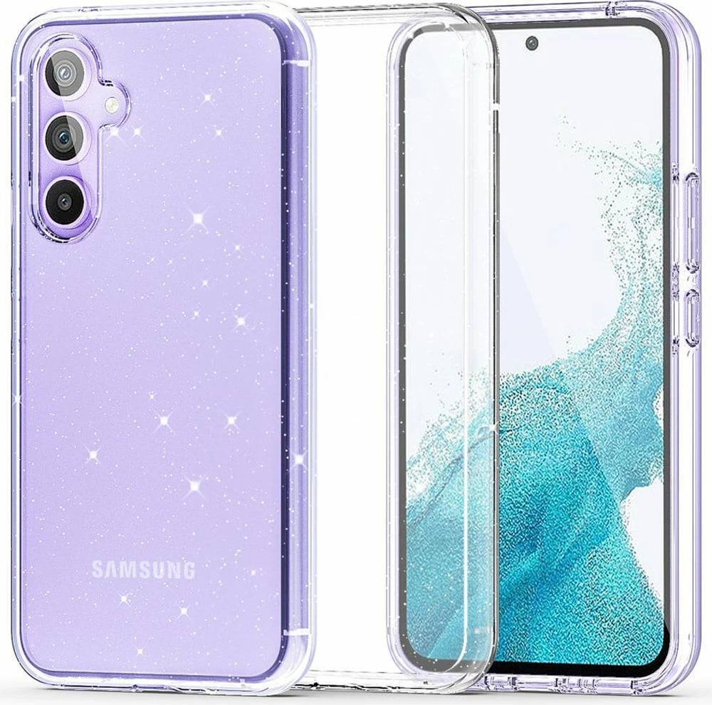 Mbështjellës Tech-Protect FlexAir Hybrid për Samsung Galaxy S23 FE, Transparent-Glitter