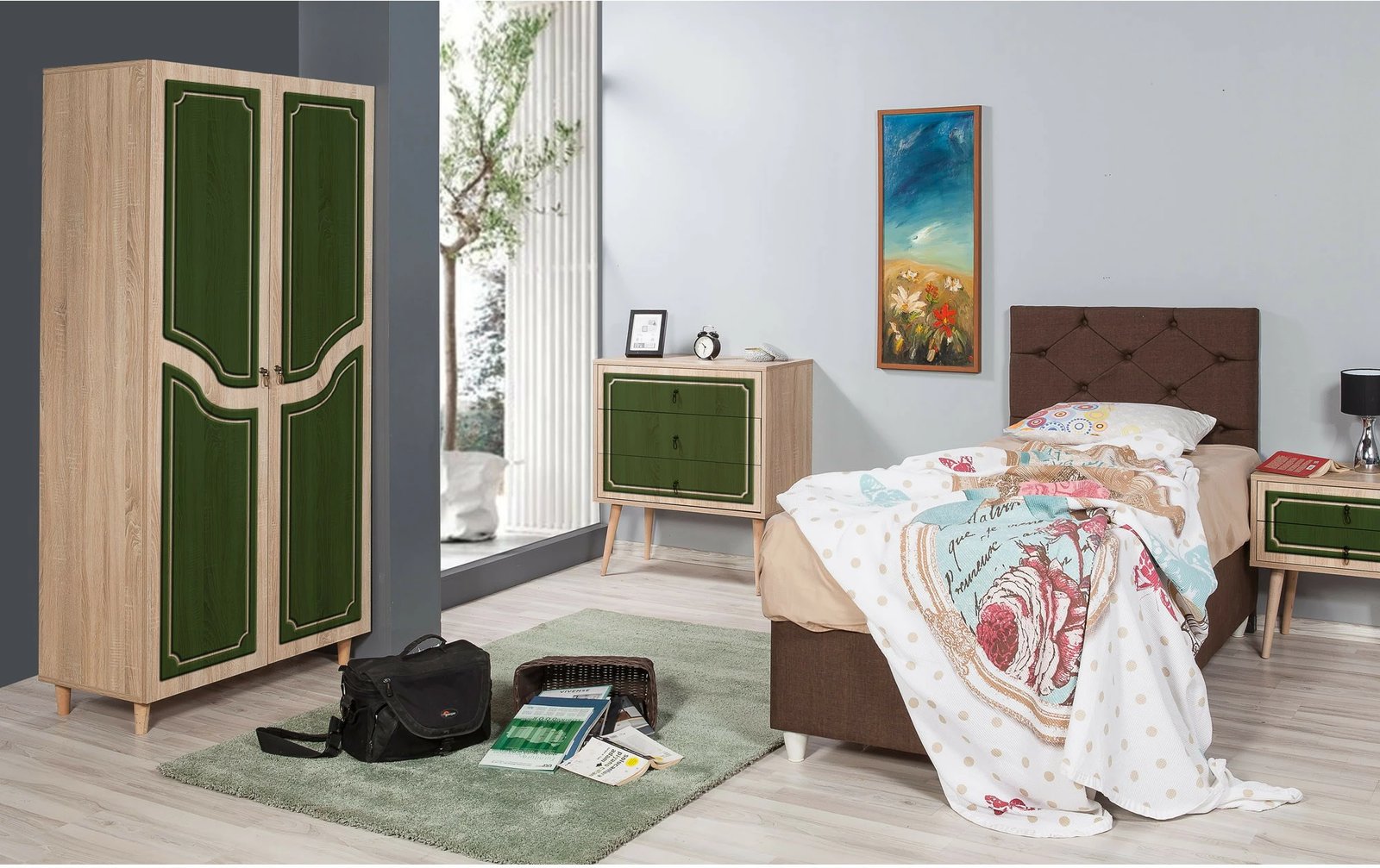 Dollap Skye Decor, stil modern, ngjyrë lisi Sonoma, 90x192x52cm