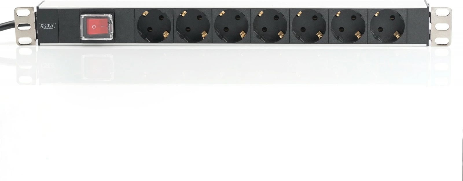 Prizë rack Digitus DN-95402, 7xSchuko, 2m, alumini, e zezë