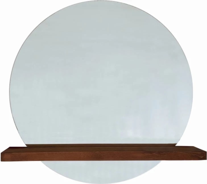 Pasqyrë me rafte muri, ngjyrë arre, SUNSET, 70x70cm