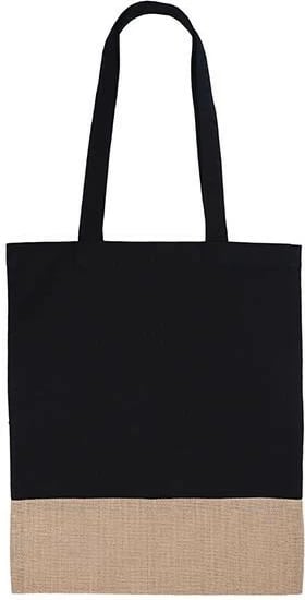 Çantë pambuku NEXT, H44x36cm, e zezë me bazë liri