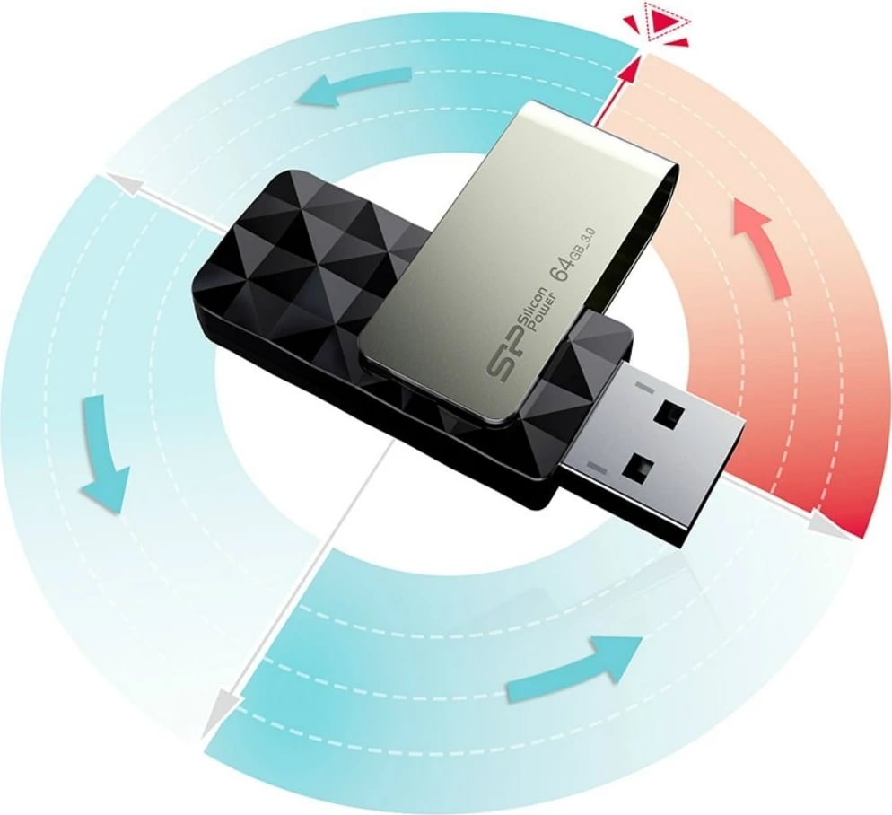 USB flash drive Silicon Power, 64 GB USB Type-A 3.0, e zezë