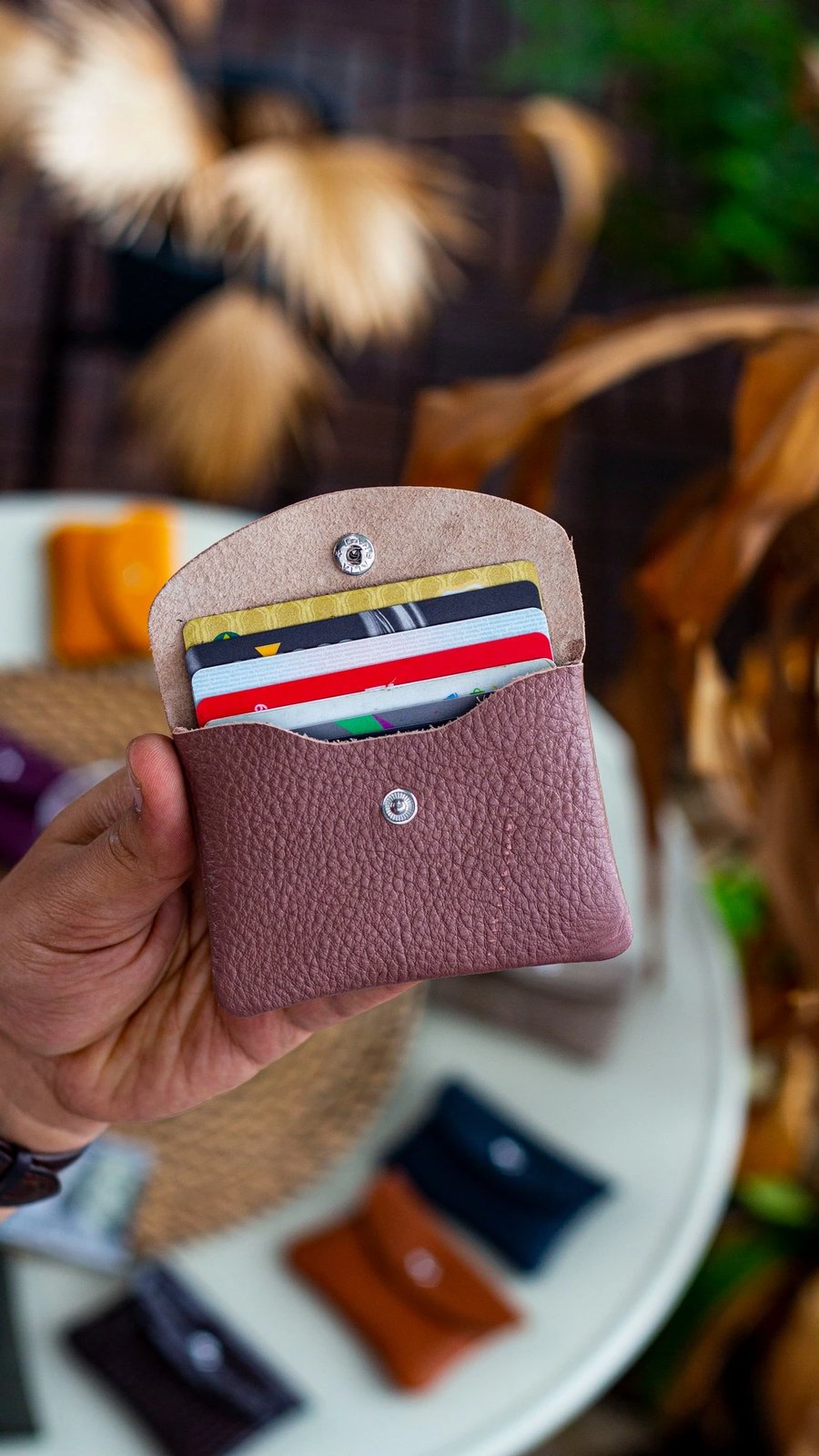 Mbajtës kartelash Zoozie Bags, Murcia, ngjyrë pluhur