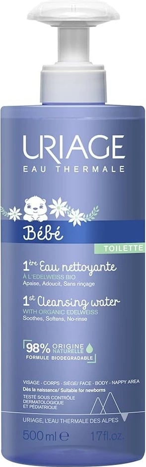 Ujë pastrues për fëmijë URIAGE Bebe 1st Cleansing Water 500ml