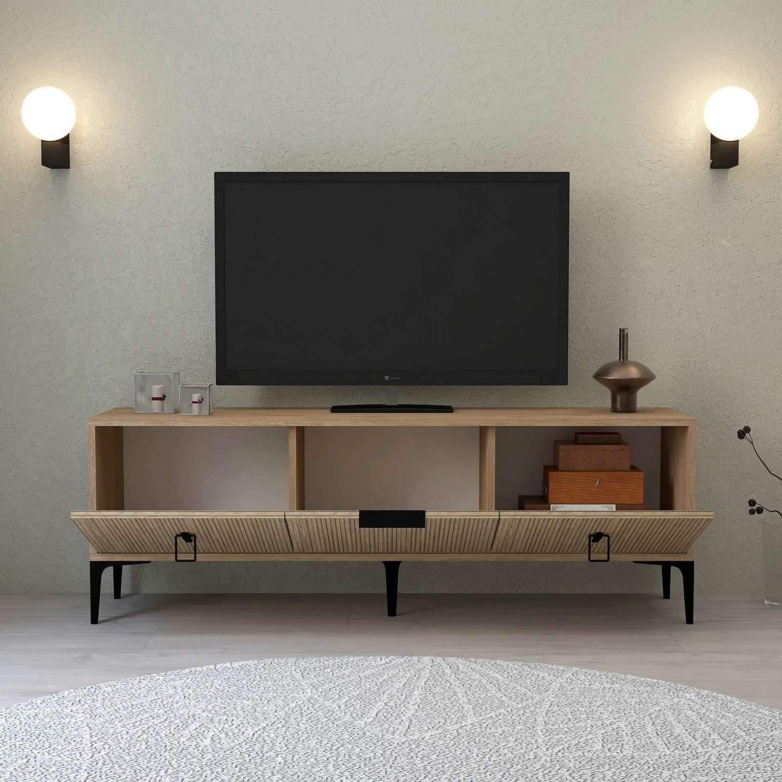 Komodë TV Skye Decor, ngjyrë lisi safir, 3503 Neva