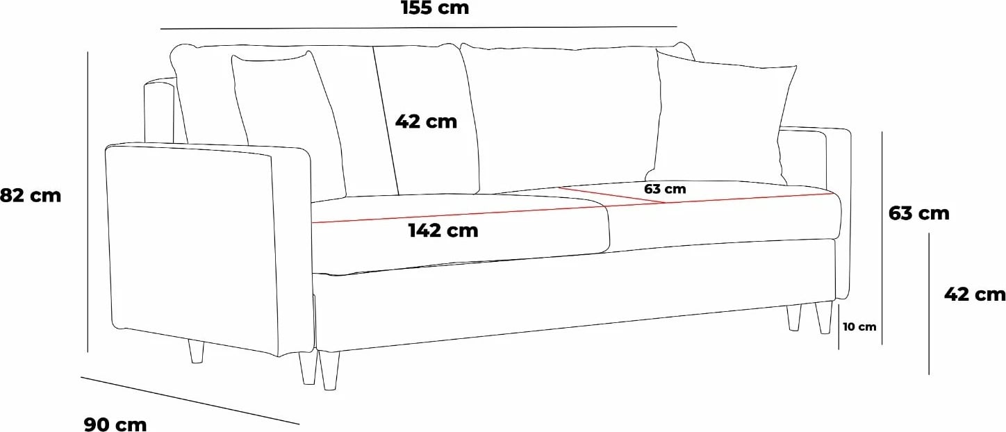 Divan dy ulëshe Atelier del Sofa, Eva, ngjyrë antracit
