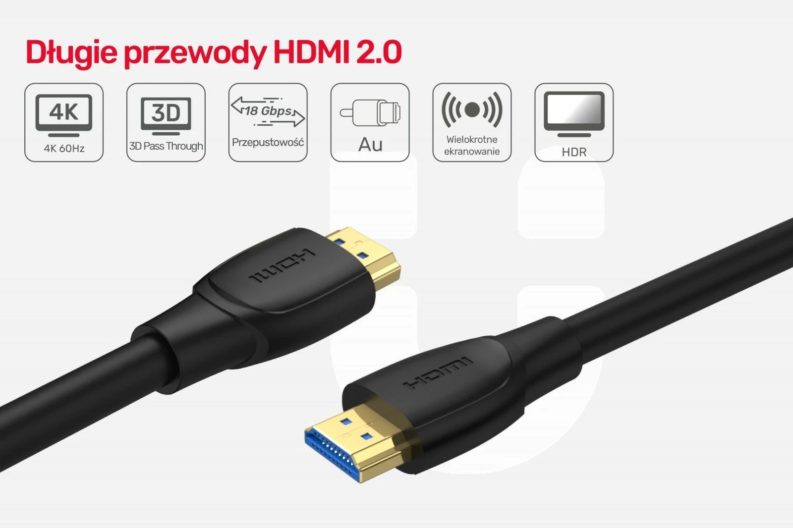 Kabllo HDMI High Speed Unitek C11068BK, 7m, 4K, E zezë