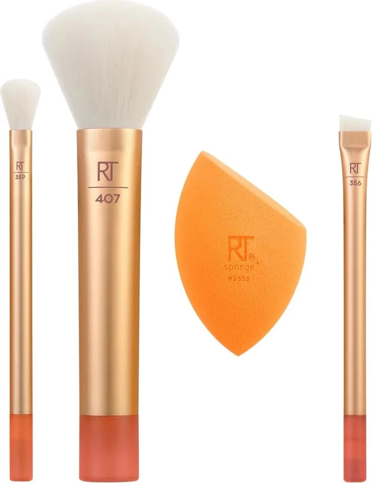 Set brushash për grim + sfungjer për grim Real Techniques Midi Moment për femra, 4 copë