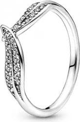 Unazë për femra PANDORA LEAF PAVE, argjendtë