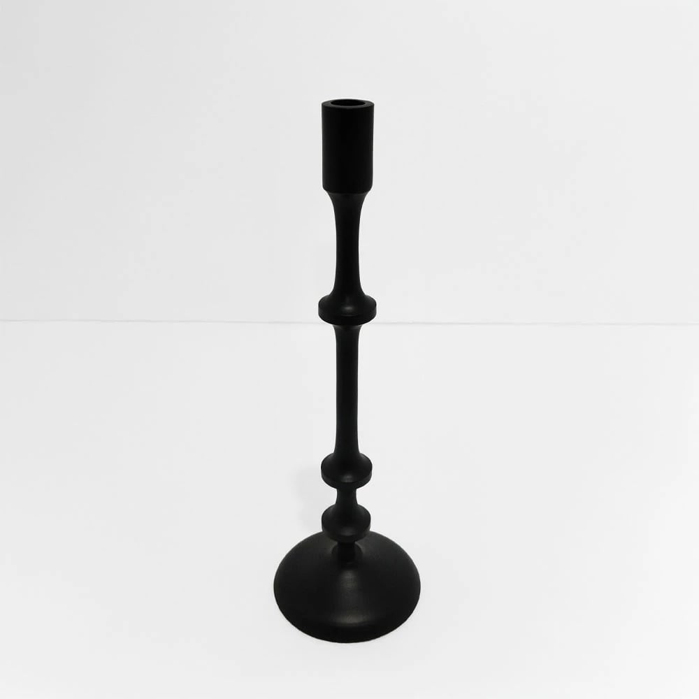 Mbajtëse qirinjsh NIO, alumin i zi, 13x13x39cm