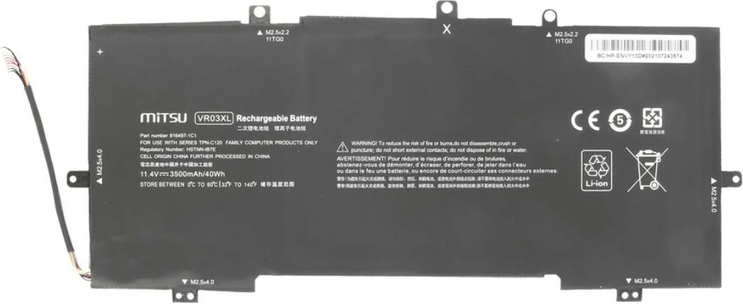 Bateri Mitsu për HP Envy 13-D, 3500 mAh, 11.4V, Li-poly, 3 qeliza