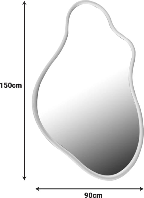 Pasqyrë dekorative Decorde, dru i bardhë, 90x3.5x150cm