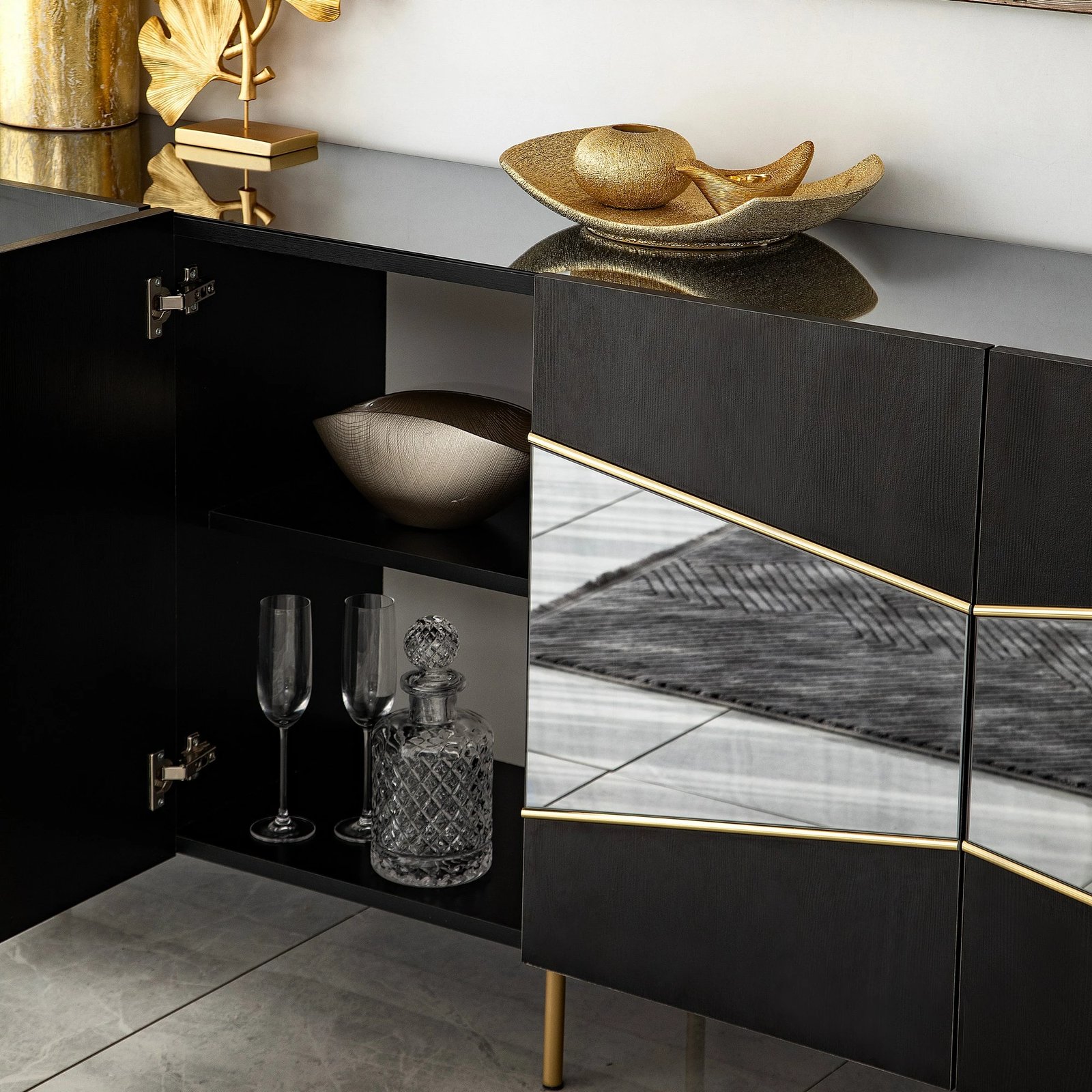 Konsol Skye Decor, Nice, e zezë, fume